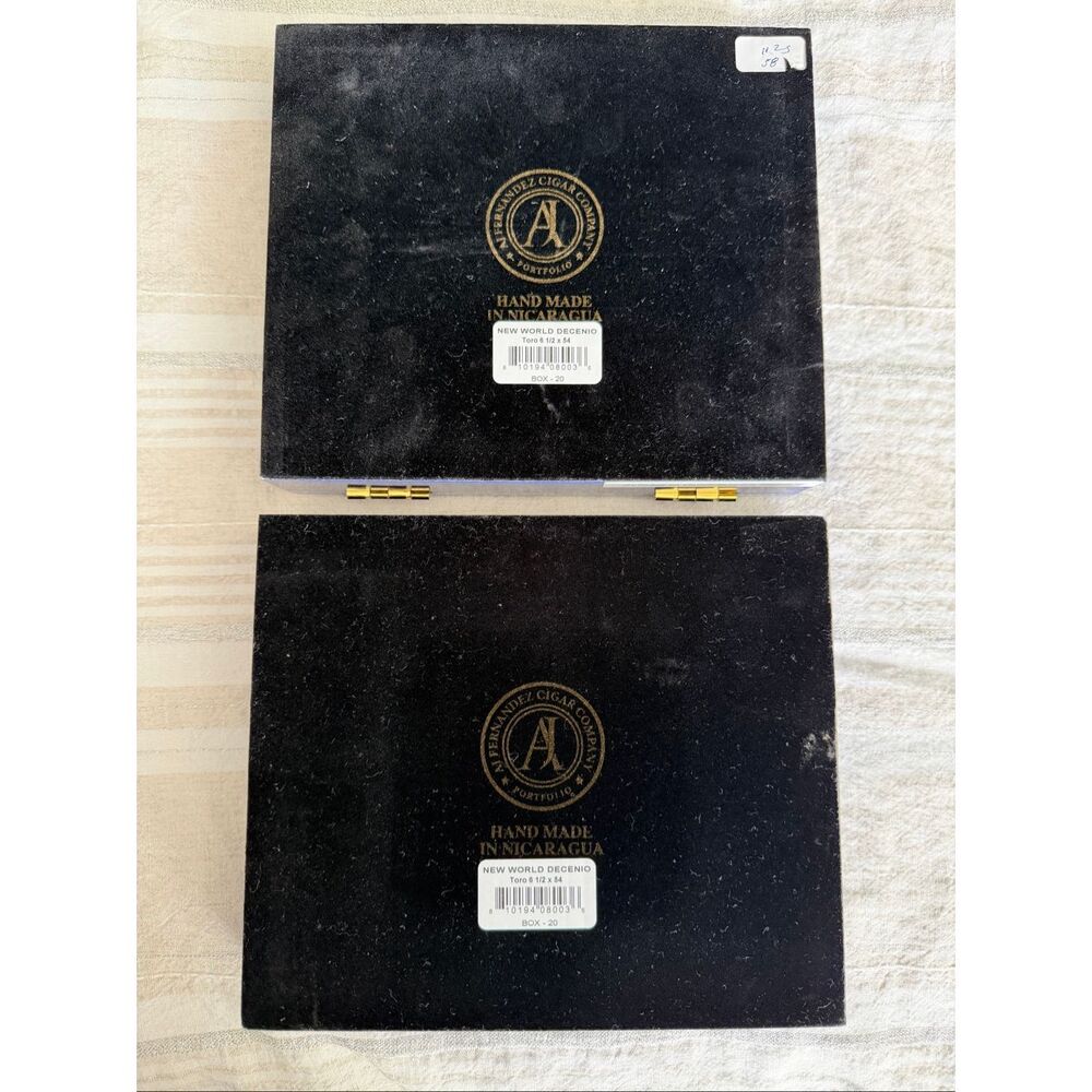 New World by AJ Fernandez Decenio Empty Cigar Box Lot of 2 - Picture 2 of 7
